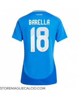 Italia Nicolo Barella #18 Maglia Gara Casa Repliche Europei 2024 Donna
